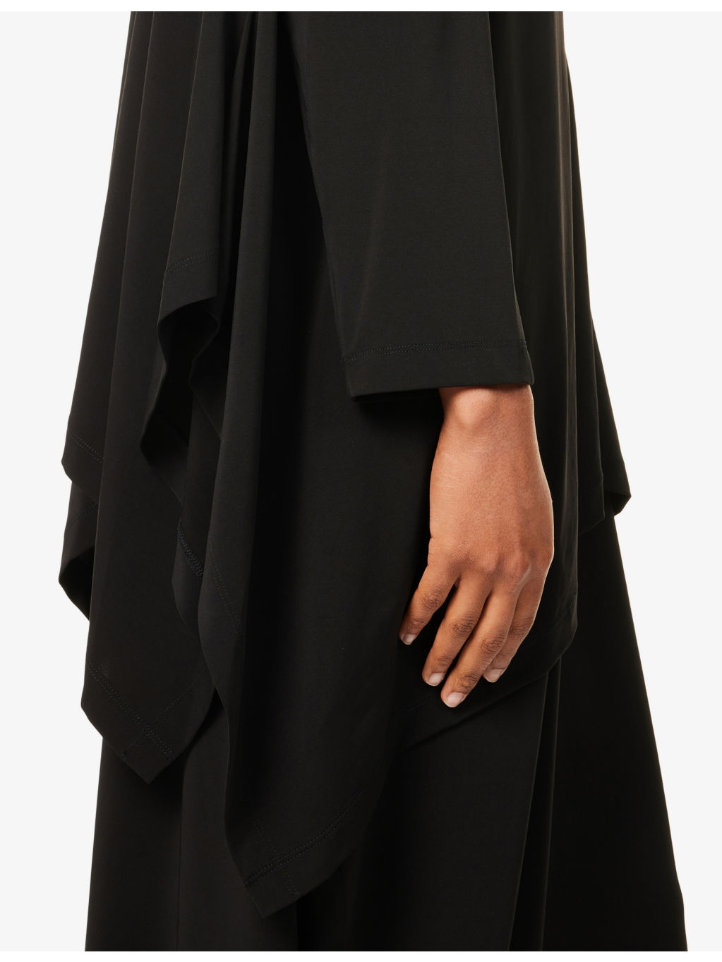 Asymmetric V-Neck Woven Cardigan - 5