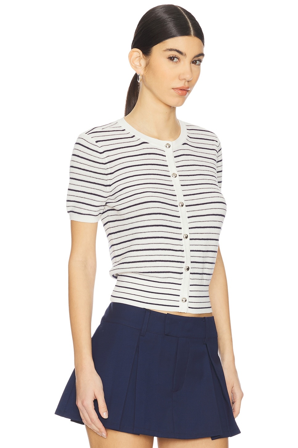 Dina Stripe Cardigan Top - 2