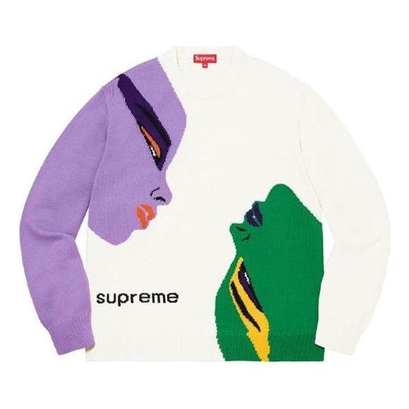 Supreme Faces Sweater 'White Purple Green' SUP-FW21-216 - 1