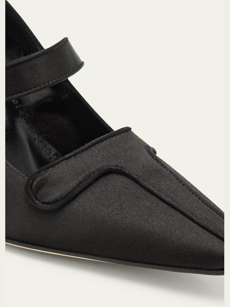 Manolo Blahnik Ganeus Satin Mary Jane Pumps outlook