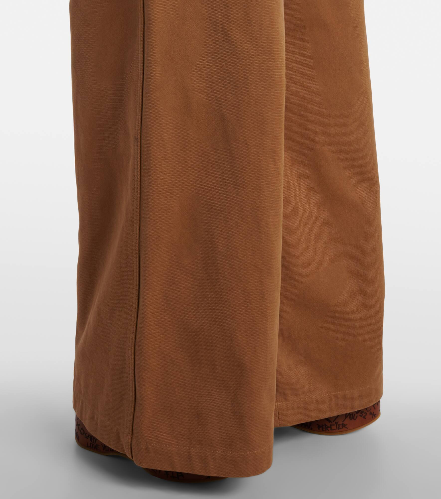 High-rise cotton canvas wide-leg pants - 5