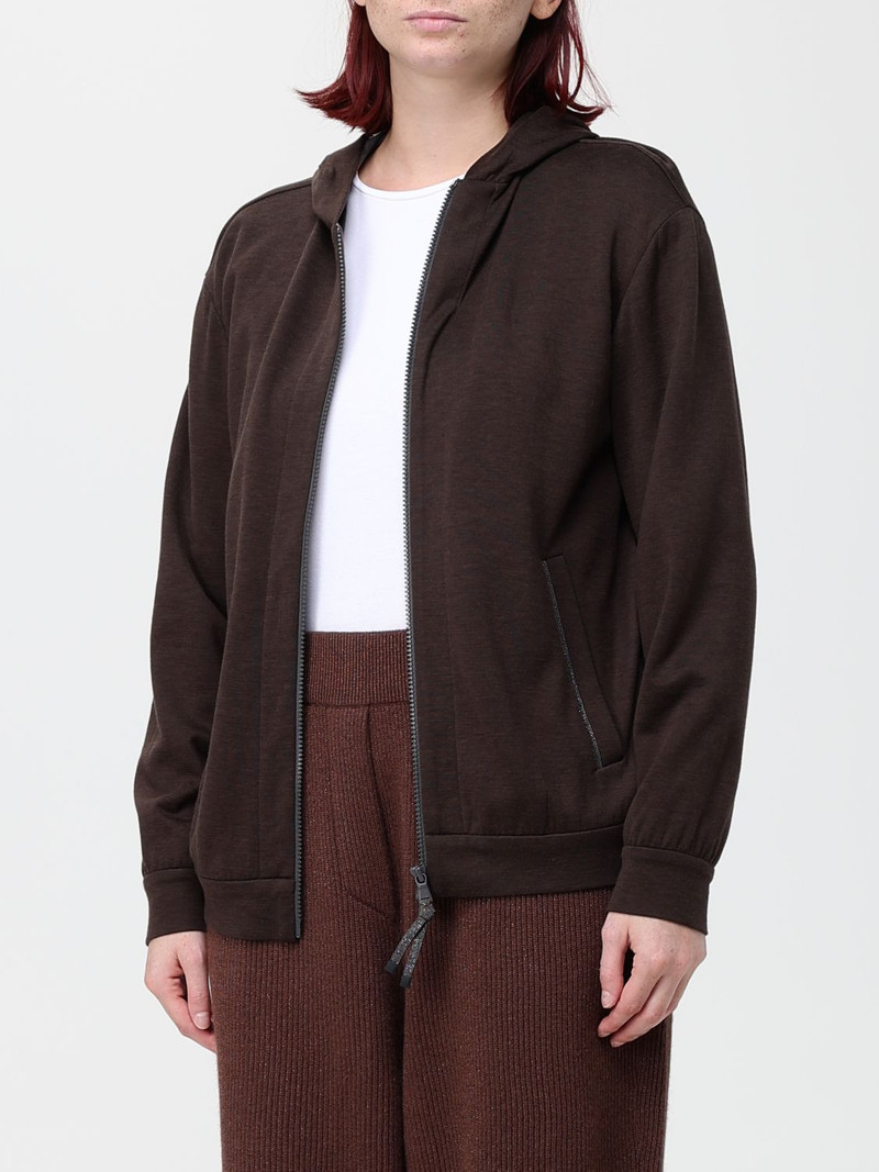 BRUNELLO CUCINELLI Cotton Zip-Up Hoodie with Monili Embellishment 4