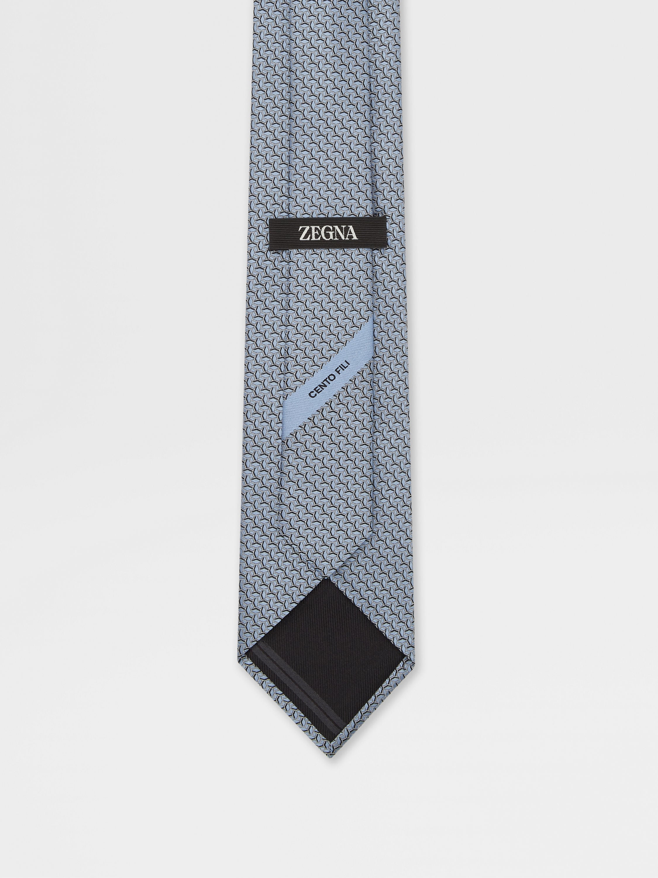 LIGHT BLUE CENTO FILI SILK TIE - 3
