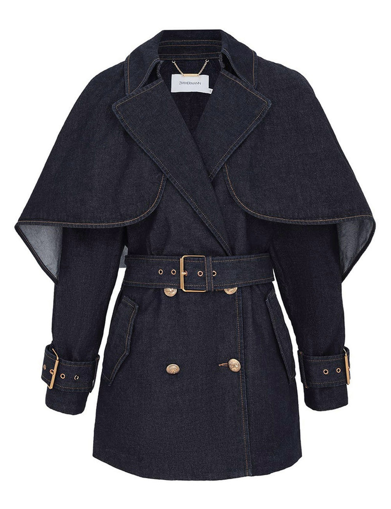 CRUSH DENIM TRENCH COAT 1