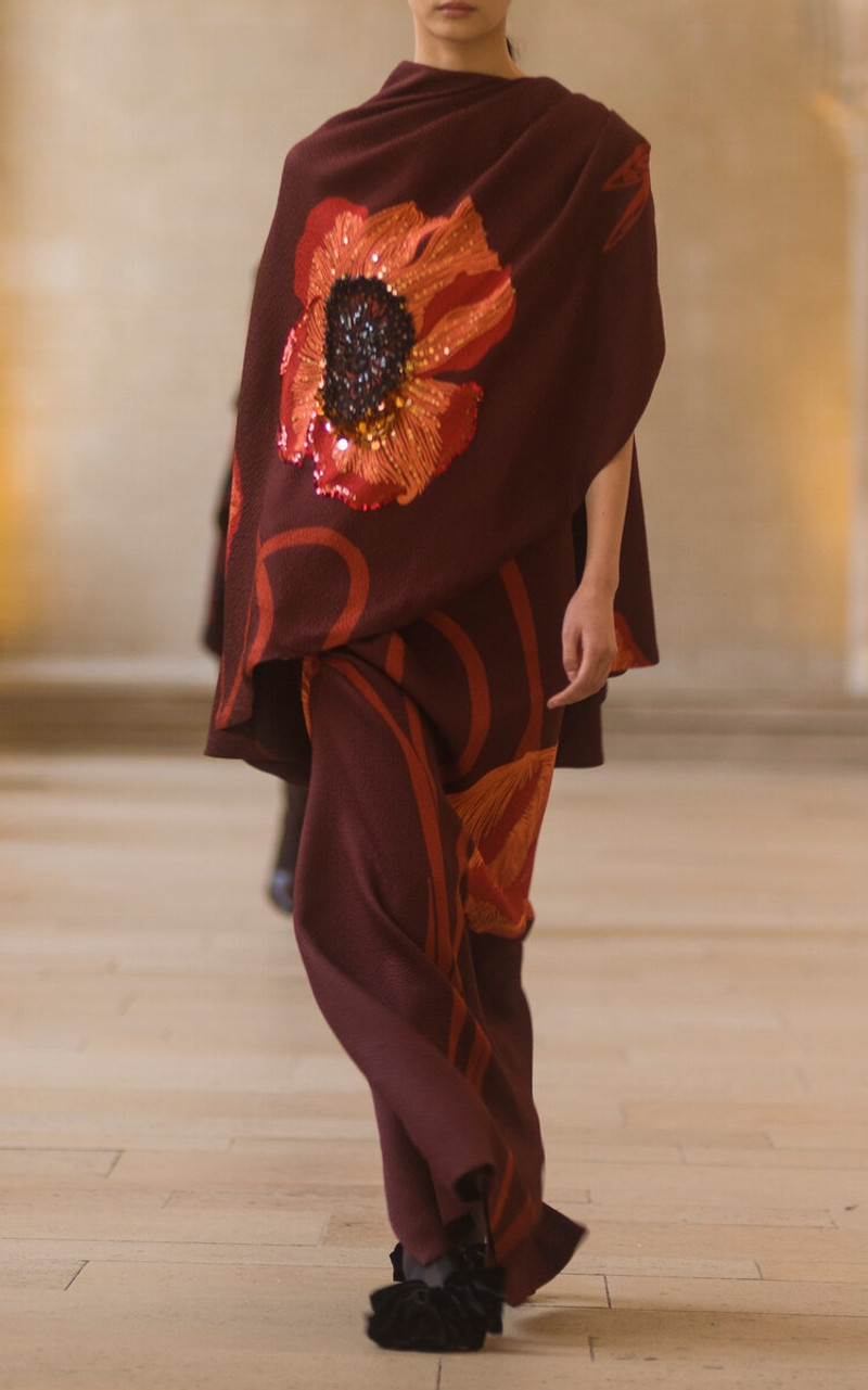 johanna ortiz plentiful qualities embellished wool silk maxi dress Johanna Ortiz Plentiful Qualities Embellished Wool-Silk Maxi Dress burgundy  - PT02343