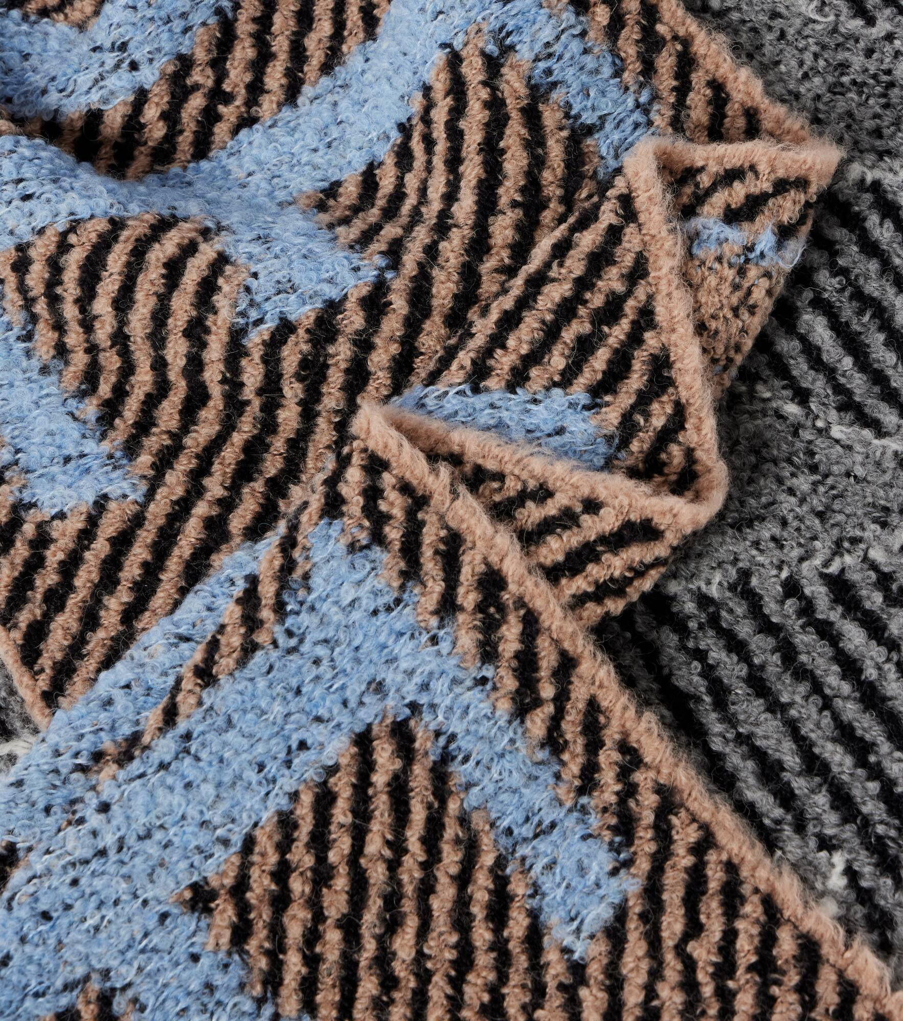 Logo alpaca and wool-blend scarf - 4