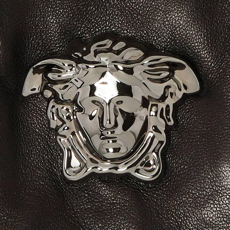 Versace Leather Gloves 'Black/Ruthenium' 3