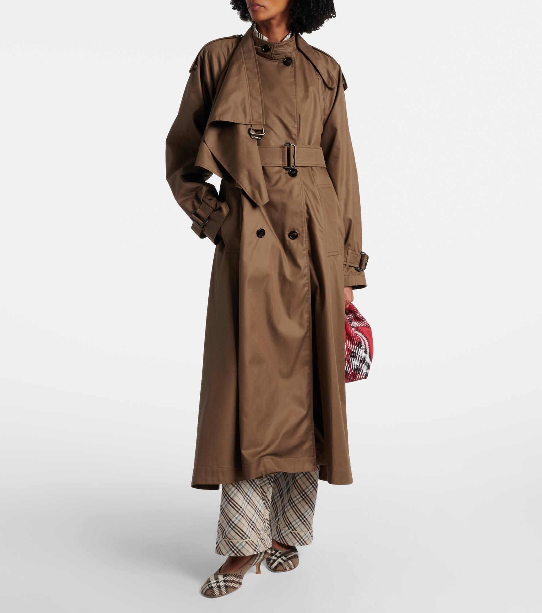 Cotton gabardine trench coat - 8