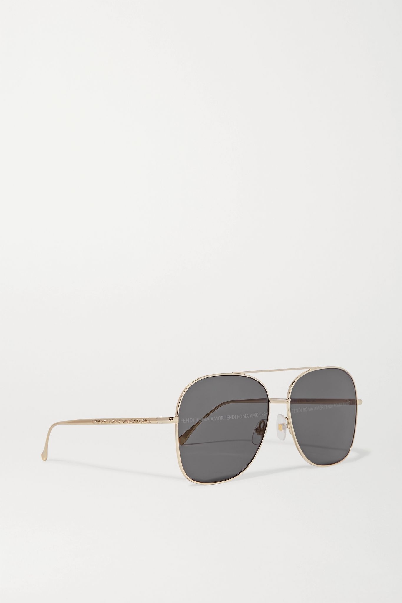 Aviator-style gold-tone sunglasses - 2