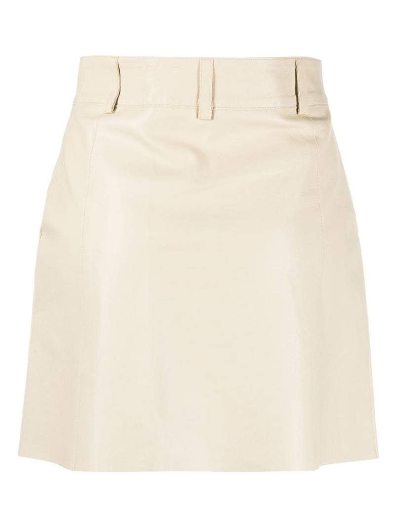 AERON logo-button leather miniskirt outlook