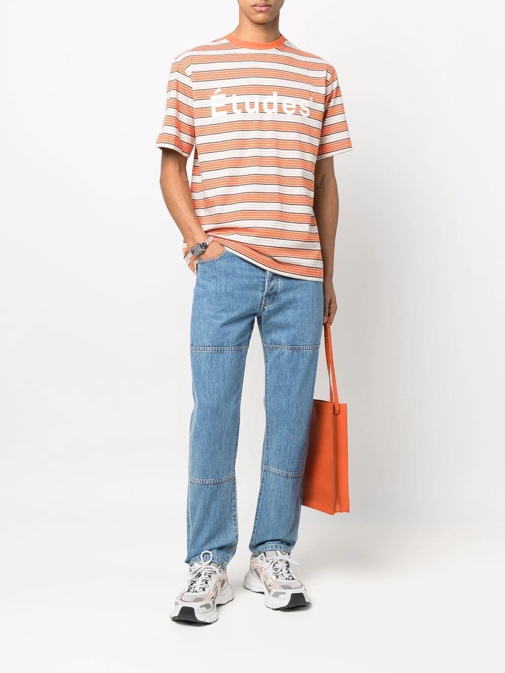 logo-print striped T-shirt - 2