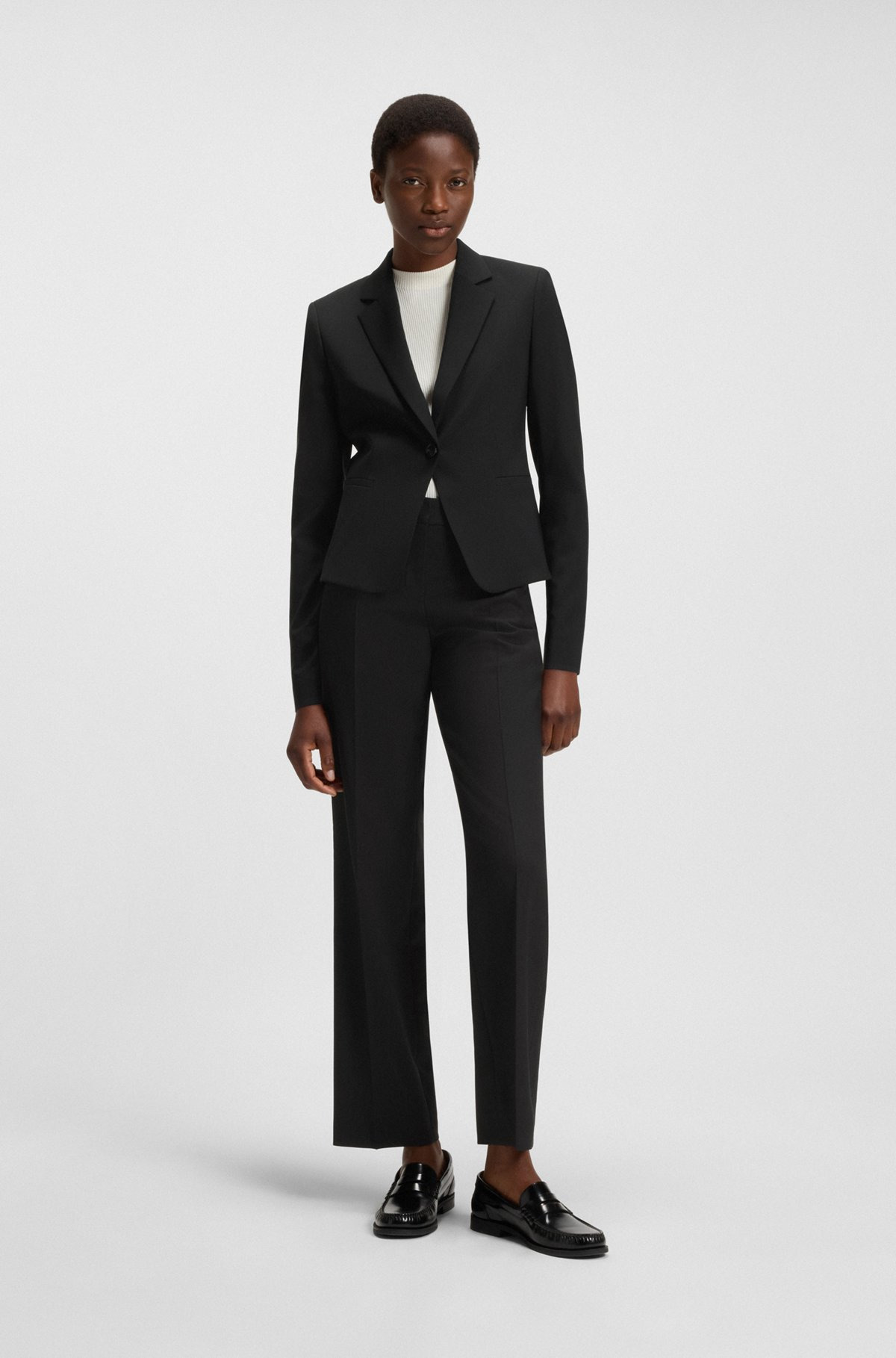 REGULAR-FIT BUTTON-UP JACKET IN VIRGIN WOOL - 3