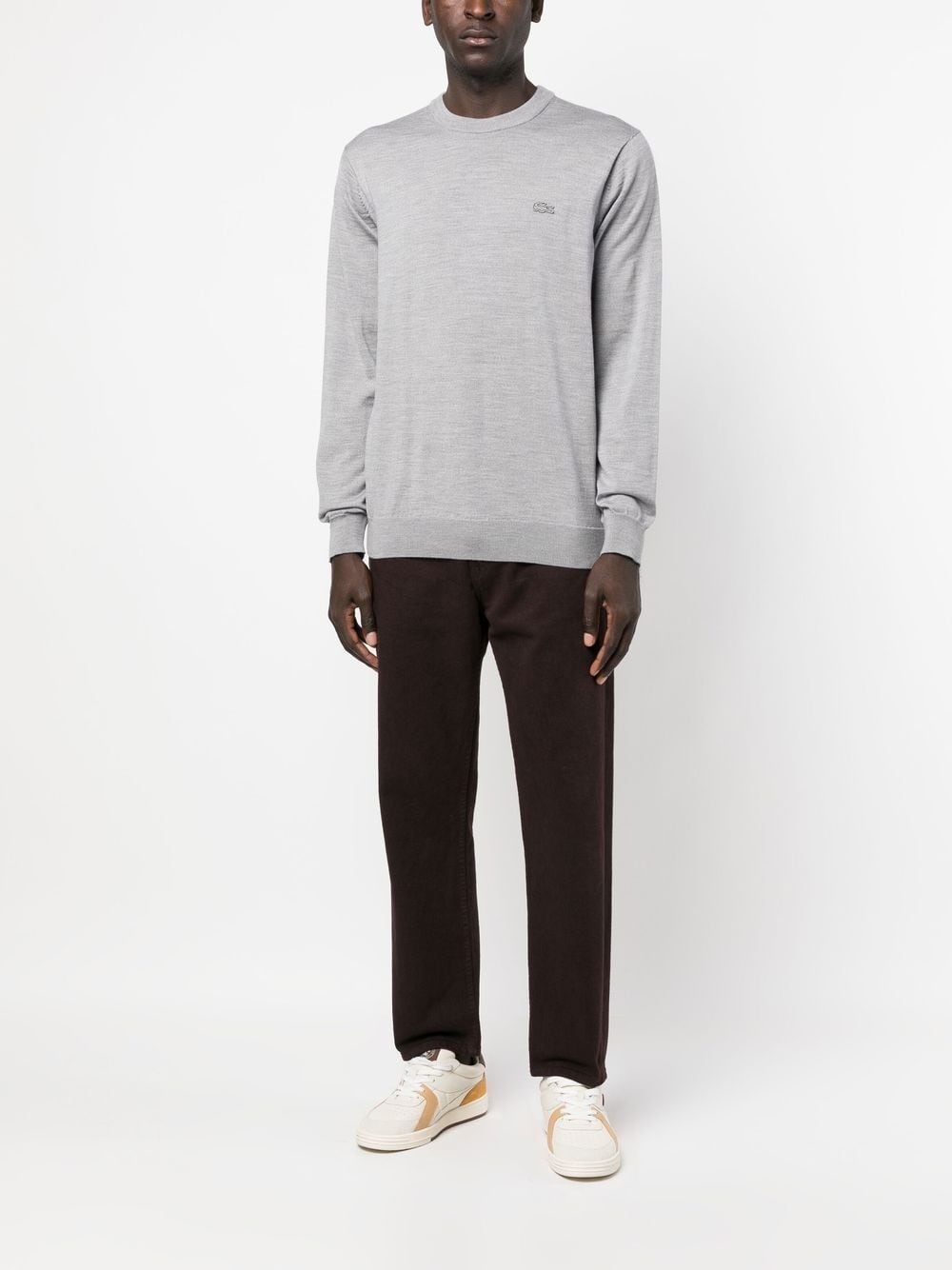 logo-patch crew neck jumper - 2