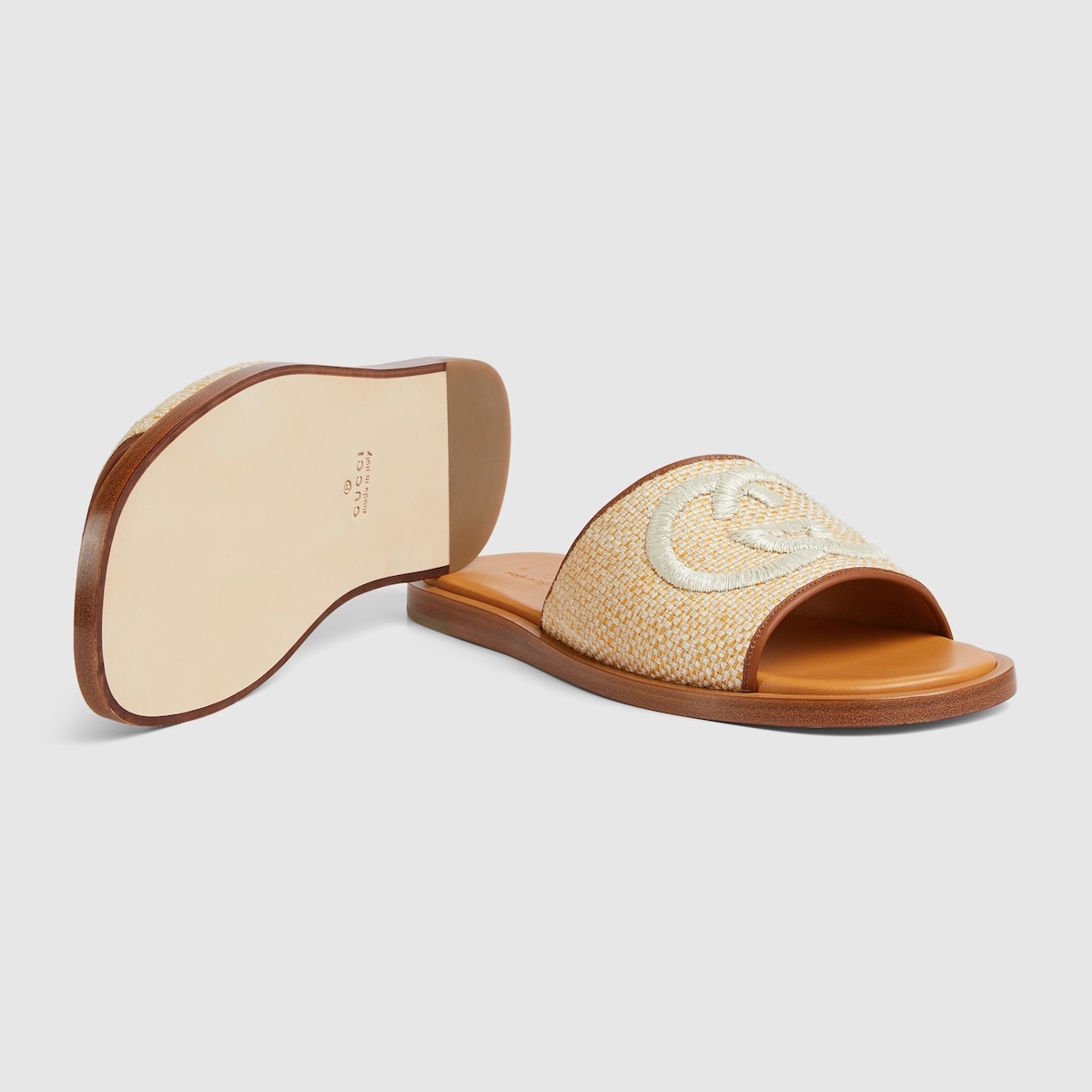 Men's slide sandal with embroidery - 6