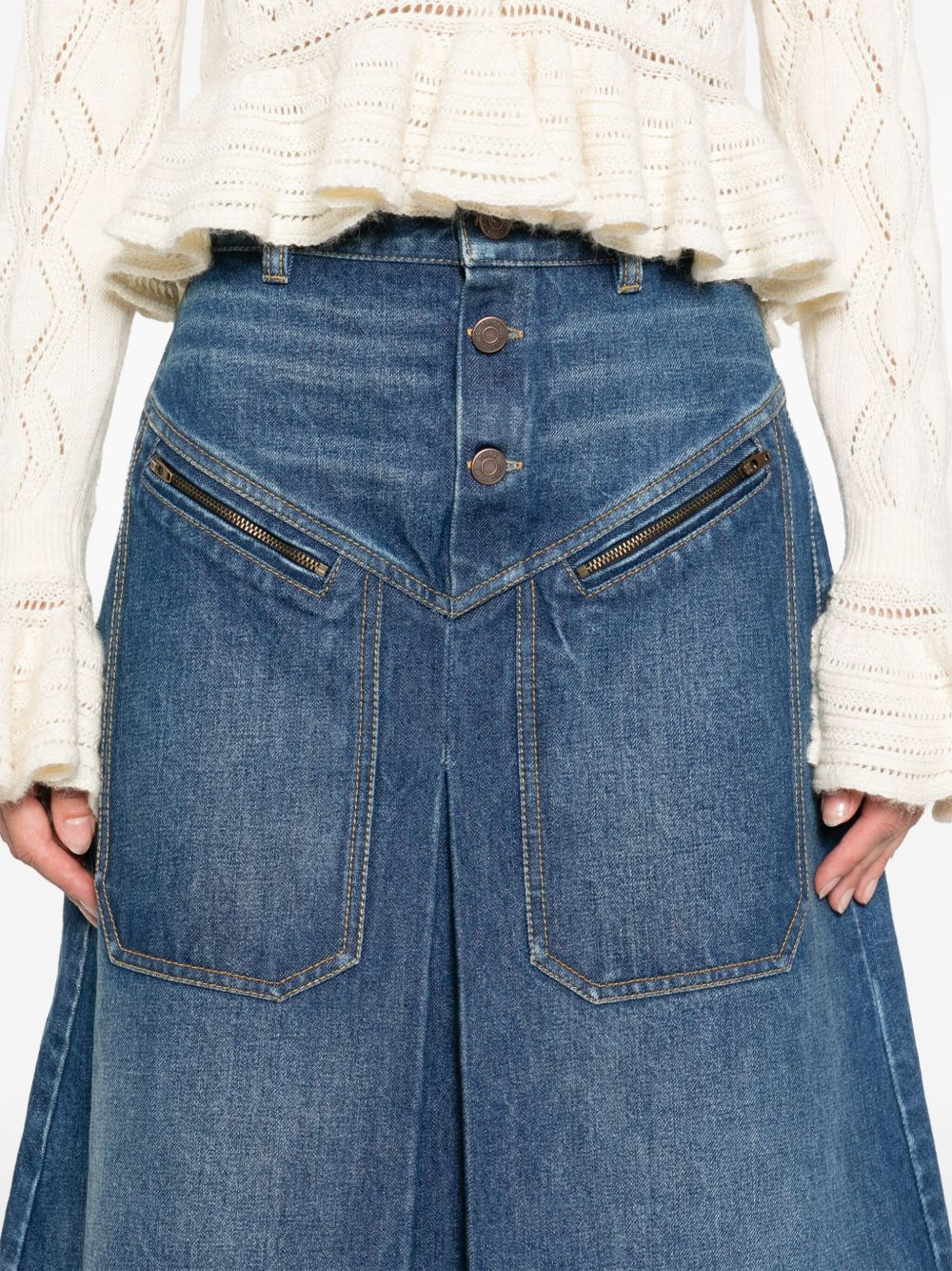 denim midi skirt - 5