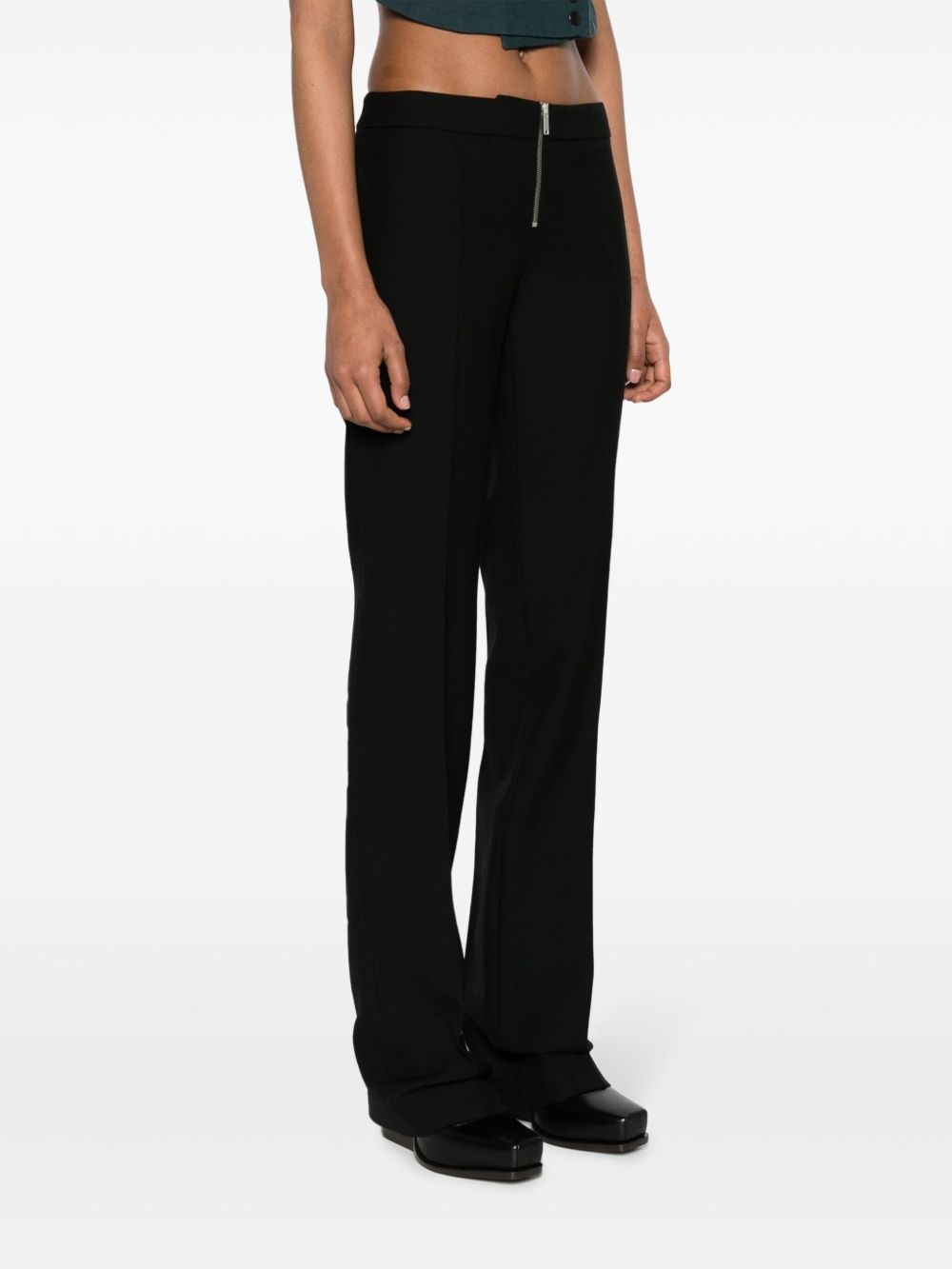 low-rise wool slim trousers - 3