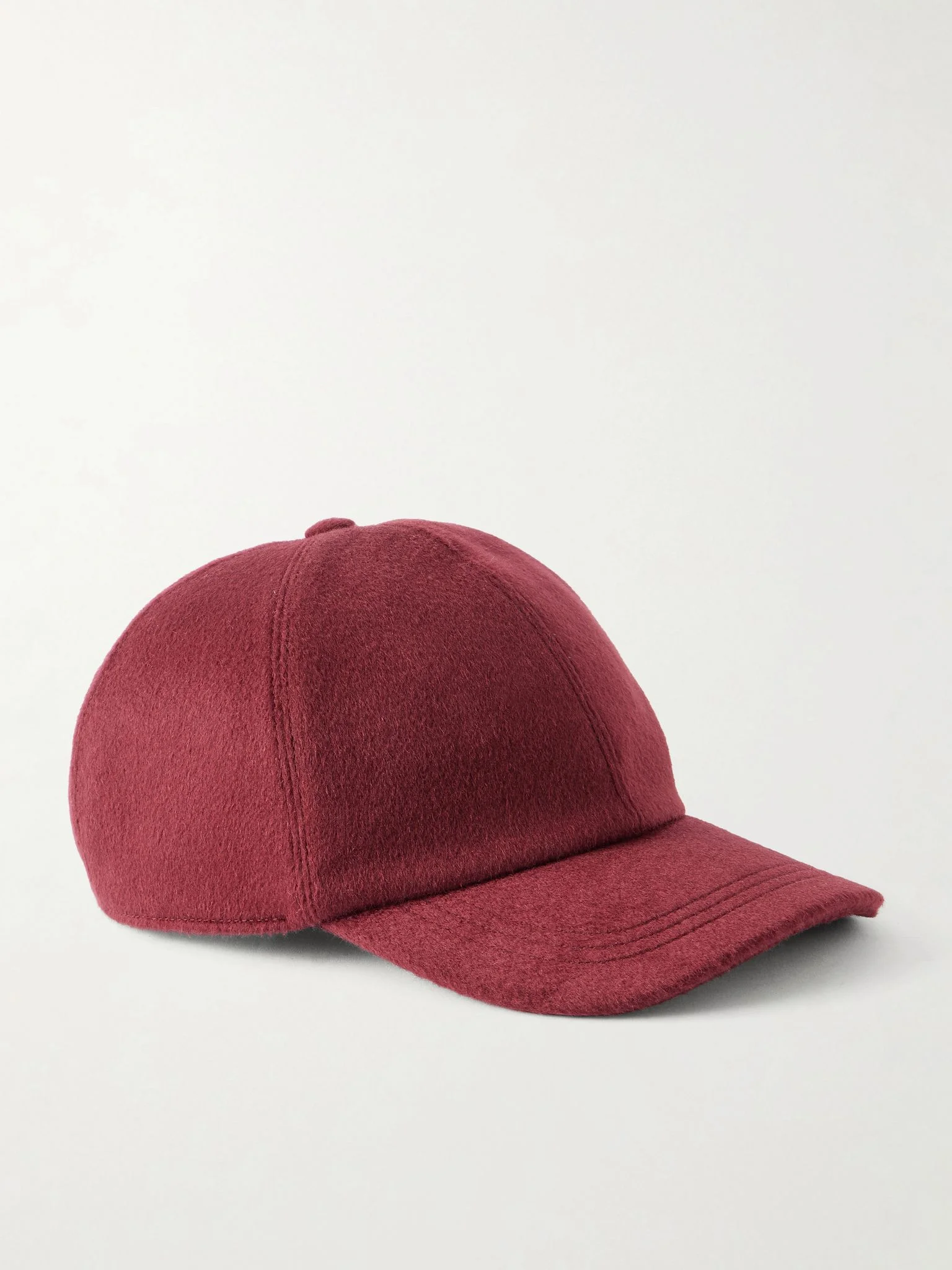 Logo-Appliquéd Wool Baseball Cap Red - 1