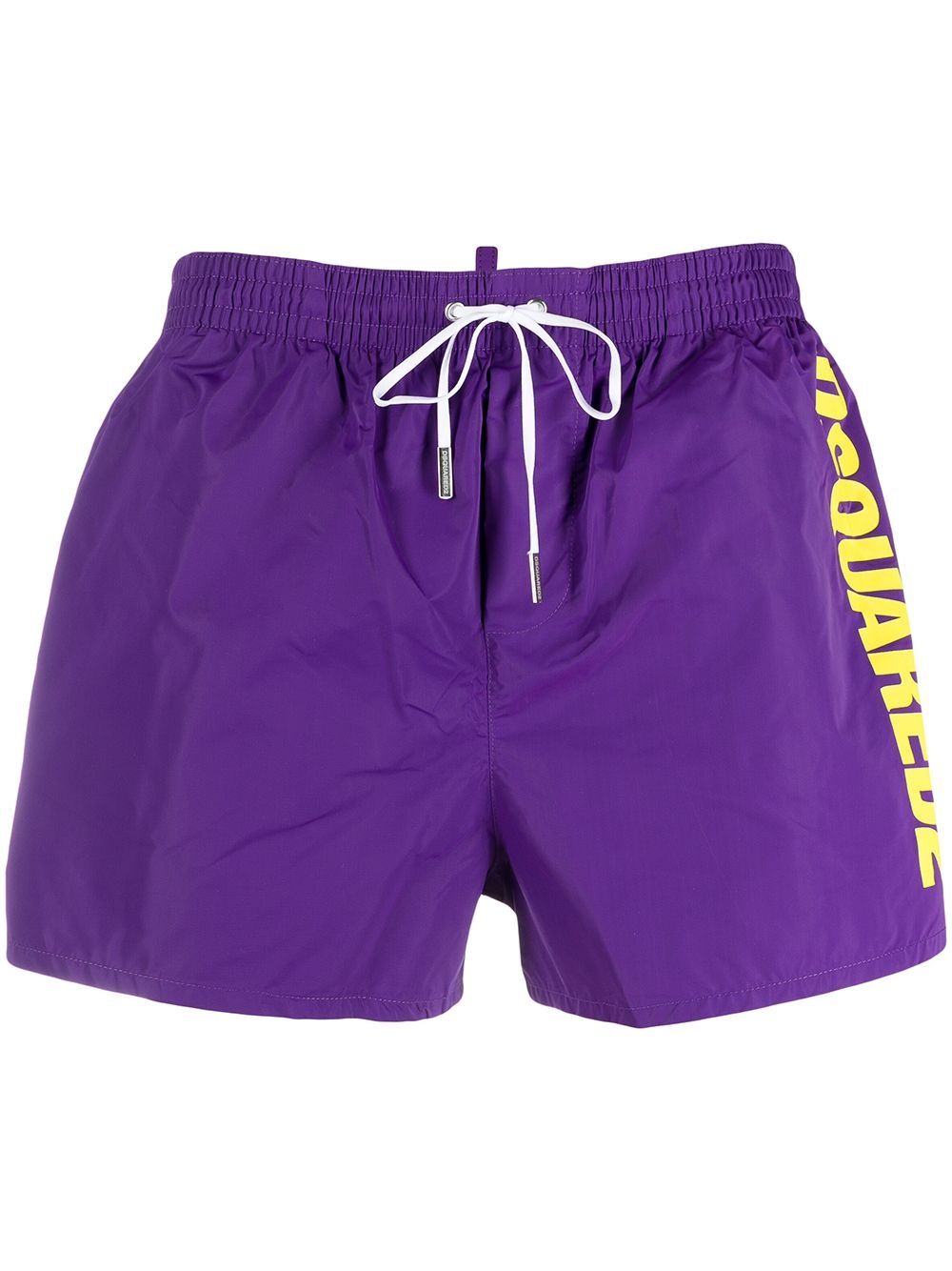 logo print drawstring swim shorts - 1