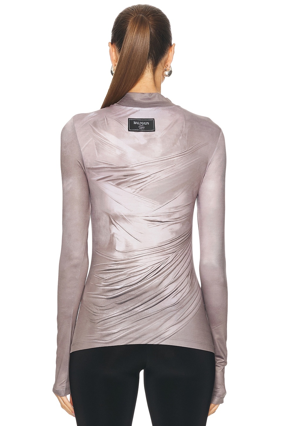 Draped Print Trompe Loeil T-Shirt - 4