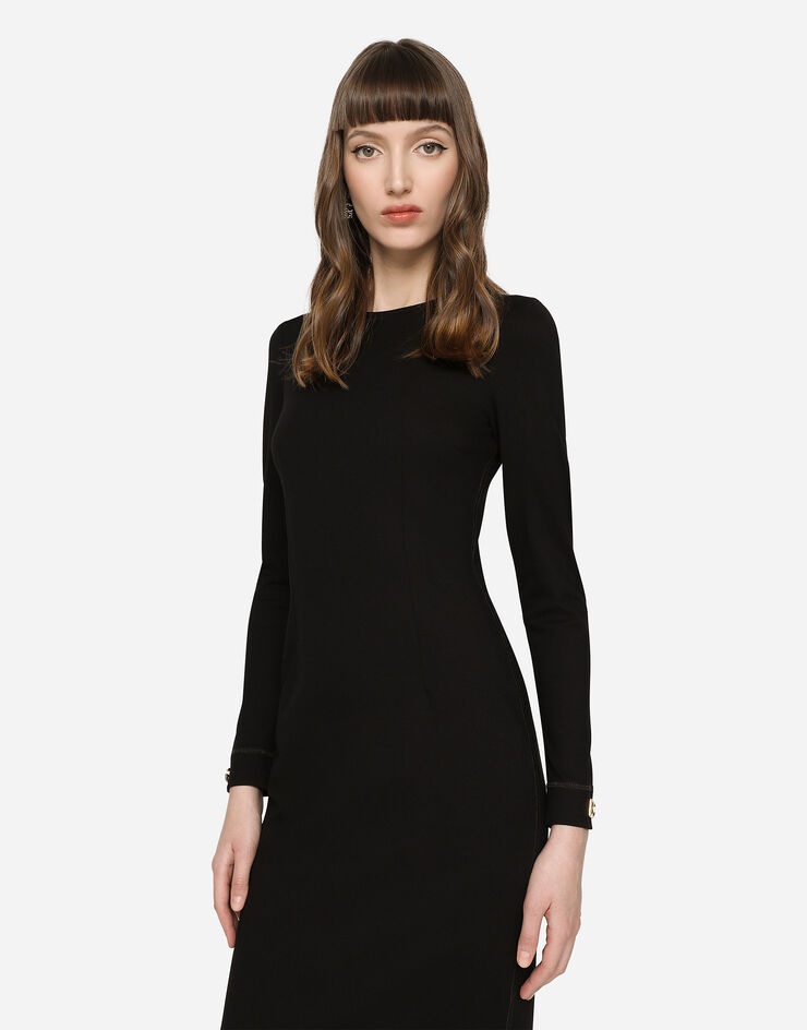 Jersey calf-length dress with DG logo details - 4