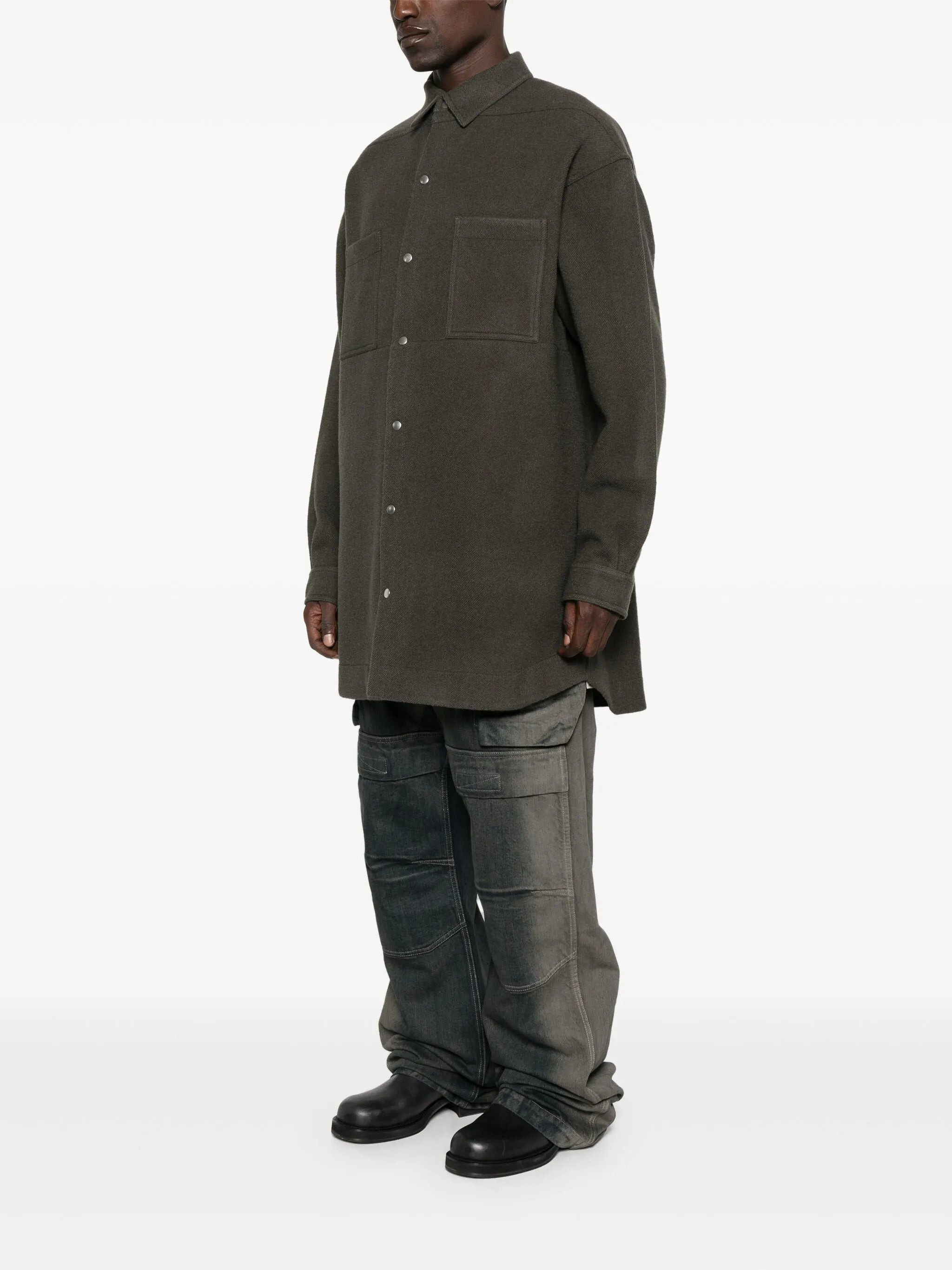 Rick Owens Double-pocket Wool Shirt Jacket - 4