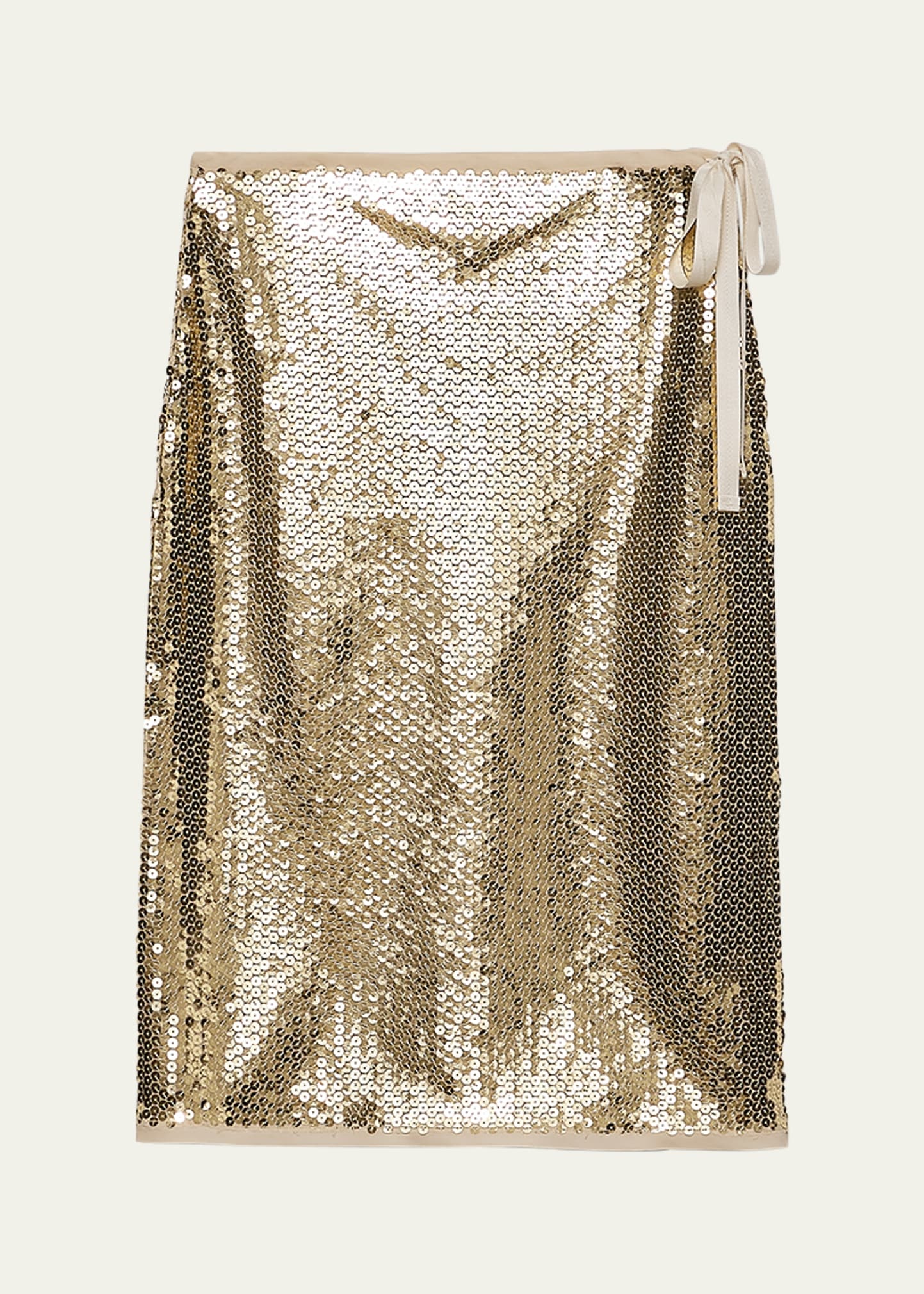 Sequined Side-Tie Skirt - 1