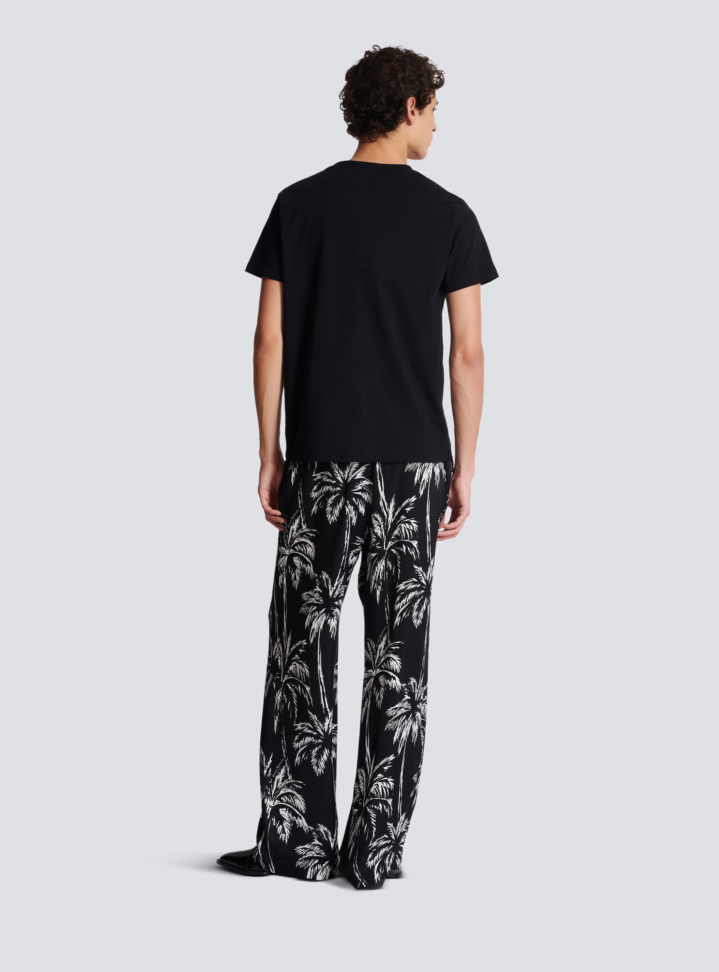 T-shirt with palm tree Balmain Signature print - 4