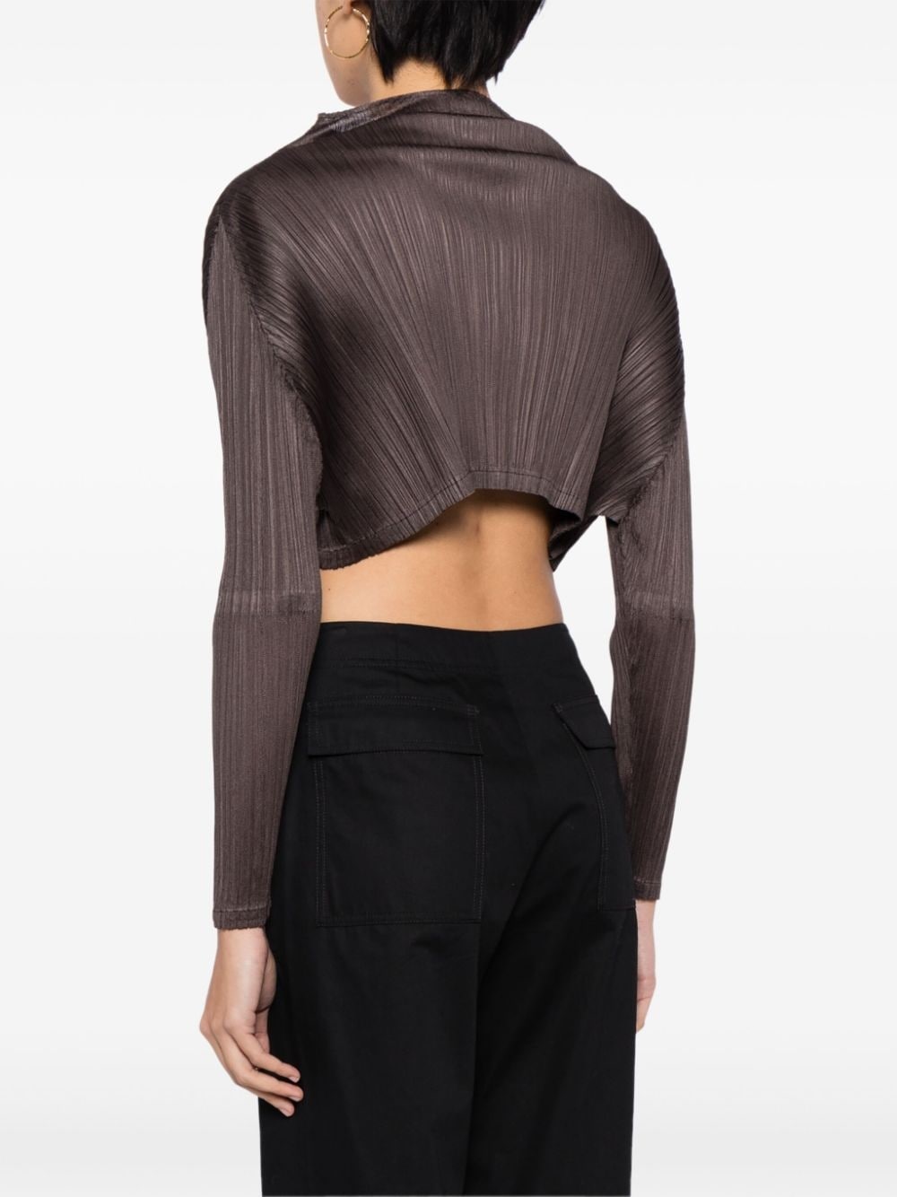 pleated cropped top - 4