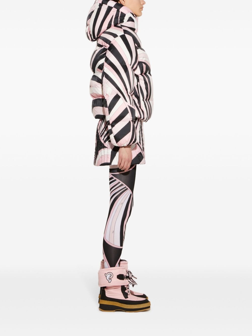 Iride-print puffer jacket - 4