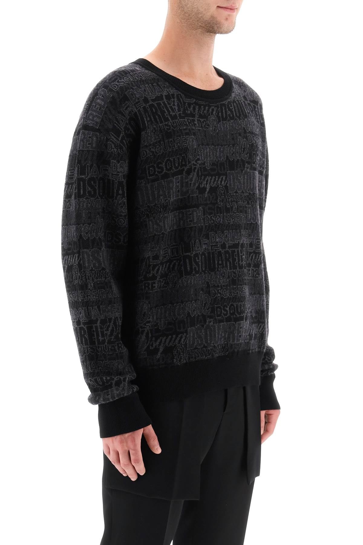 Dsquared2 Wool Sweater With Logo Lettering Motif Men - 2