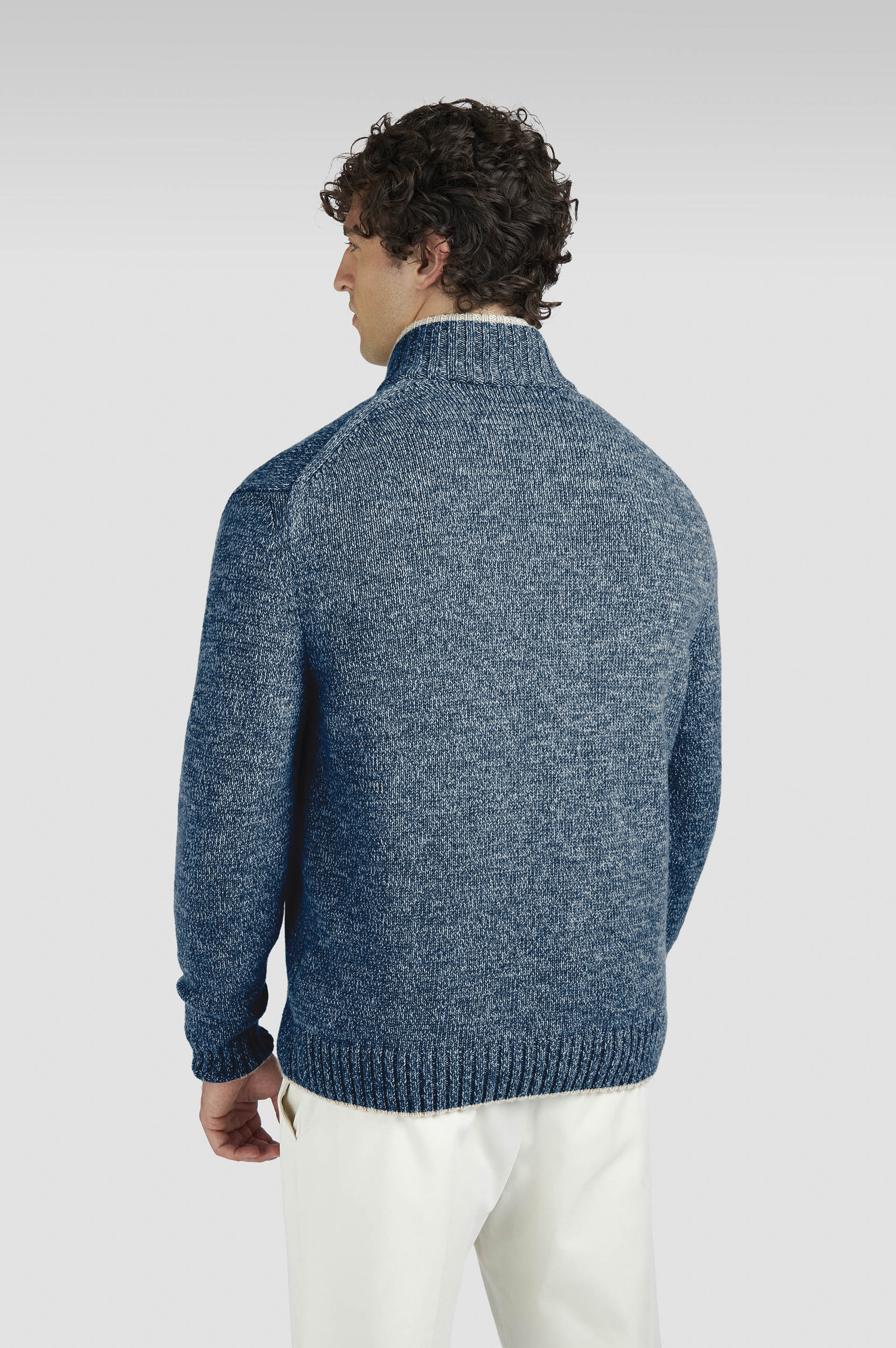 WOOL CASHMERE HALF ZIP SWEATER - 3