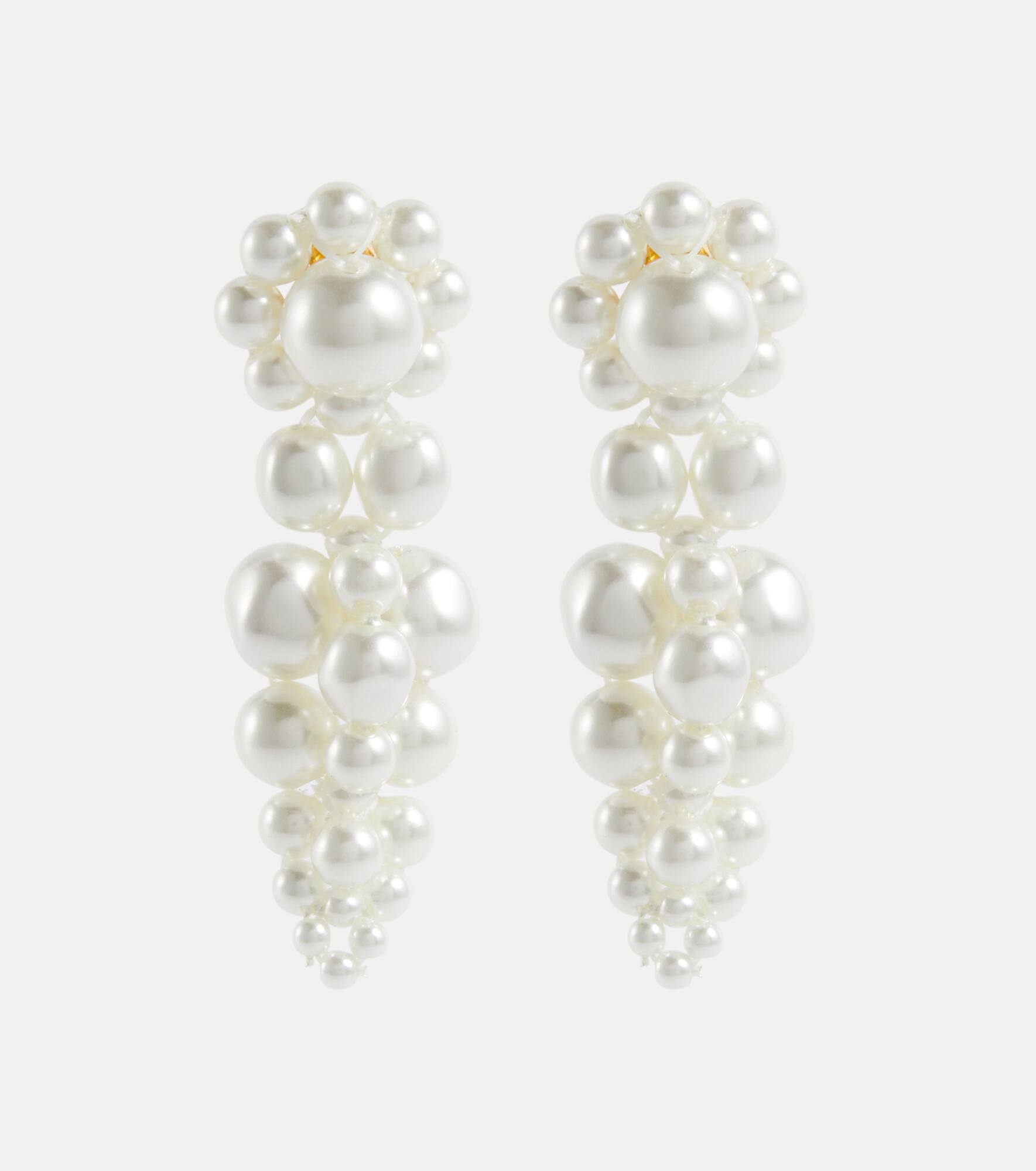 Faux pearl drop earrings - 1