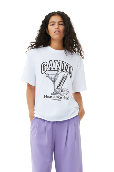GANNI WHITE FUTURE RELAXED COCKTAIL T-SHIRT outlook