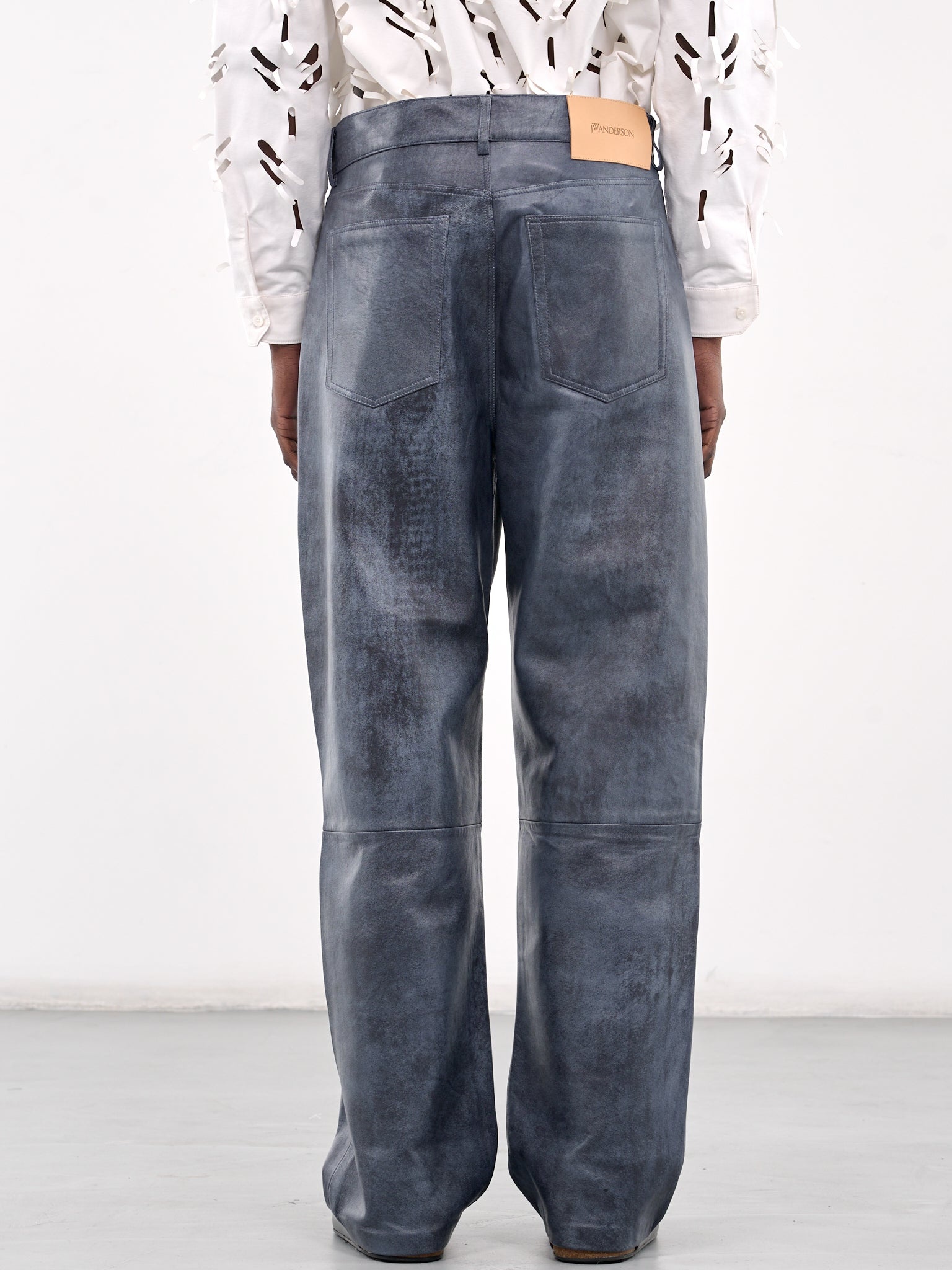 Straight Leg Lamb Leather Trousers - 3