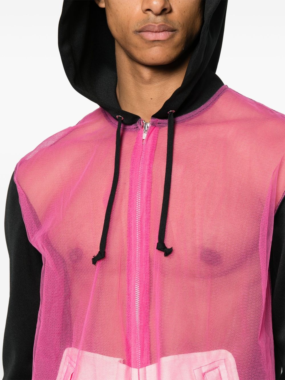 sheer-panel coat - 5