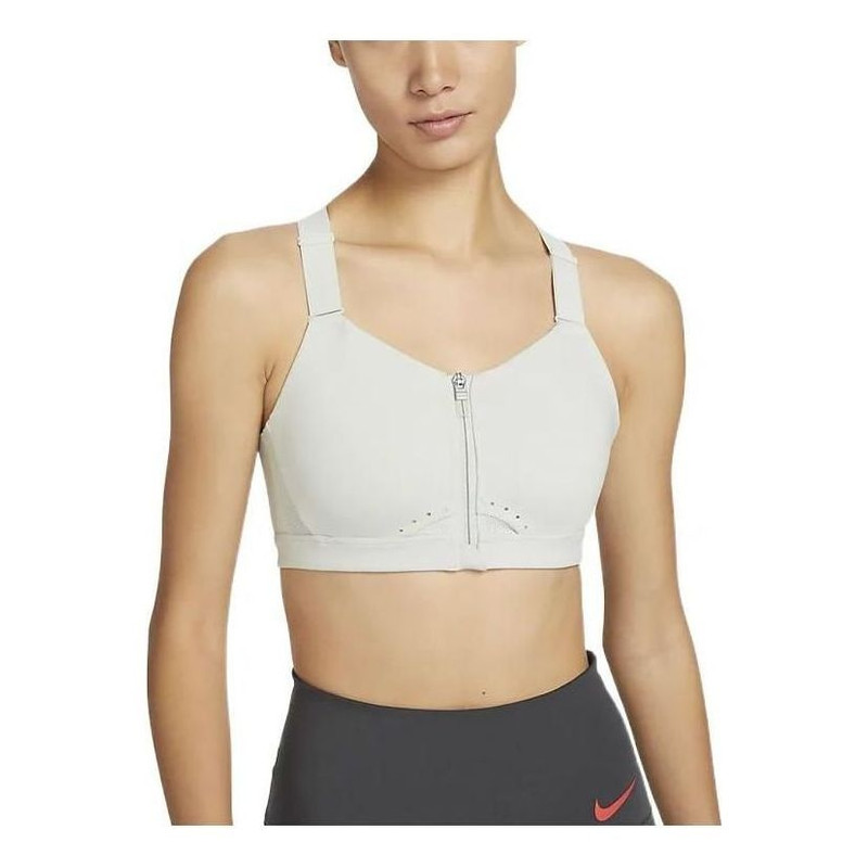 (WMNS) 나이키 알파 높은 지원은 Zip 정면 스포츠 브래지어 'White' DD0437-034를 덧댑니다 - 1