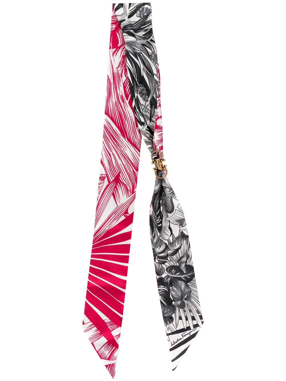 tropical-print skinny head scarf - 1