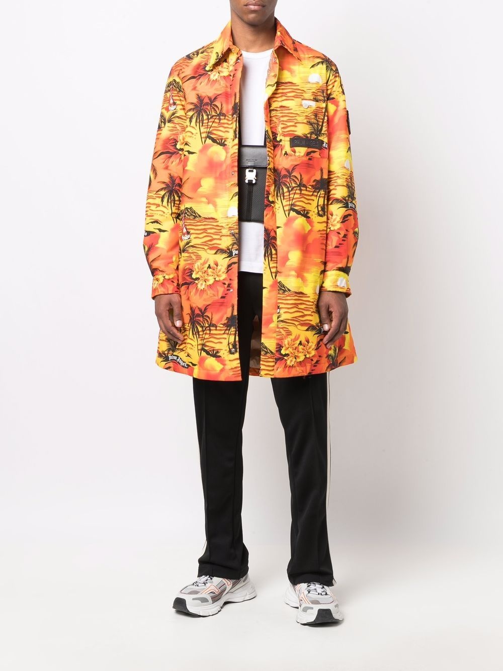 x Moncler tropical-print padded coat - 2