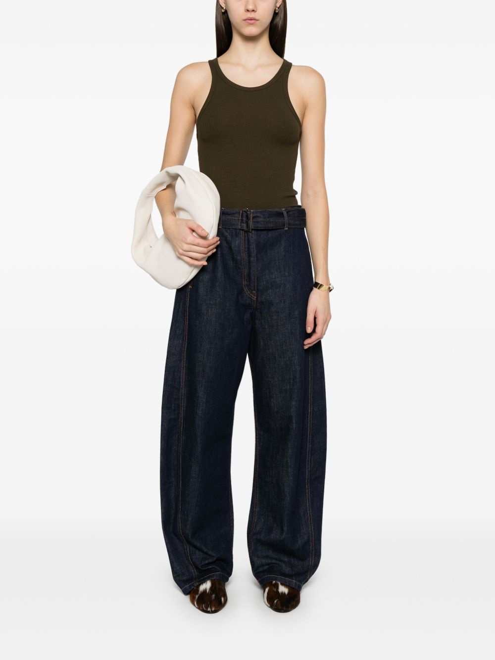 fine-ribbed tank top - 2