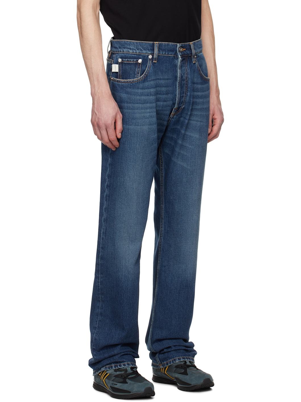 Blue Straight-Leg Jeans - 2