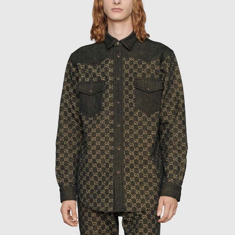 Gucci GG Jacquard Denim Shirt 'Black' 669613-XDBUF-1289 3