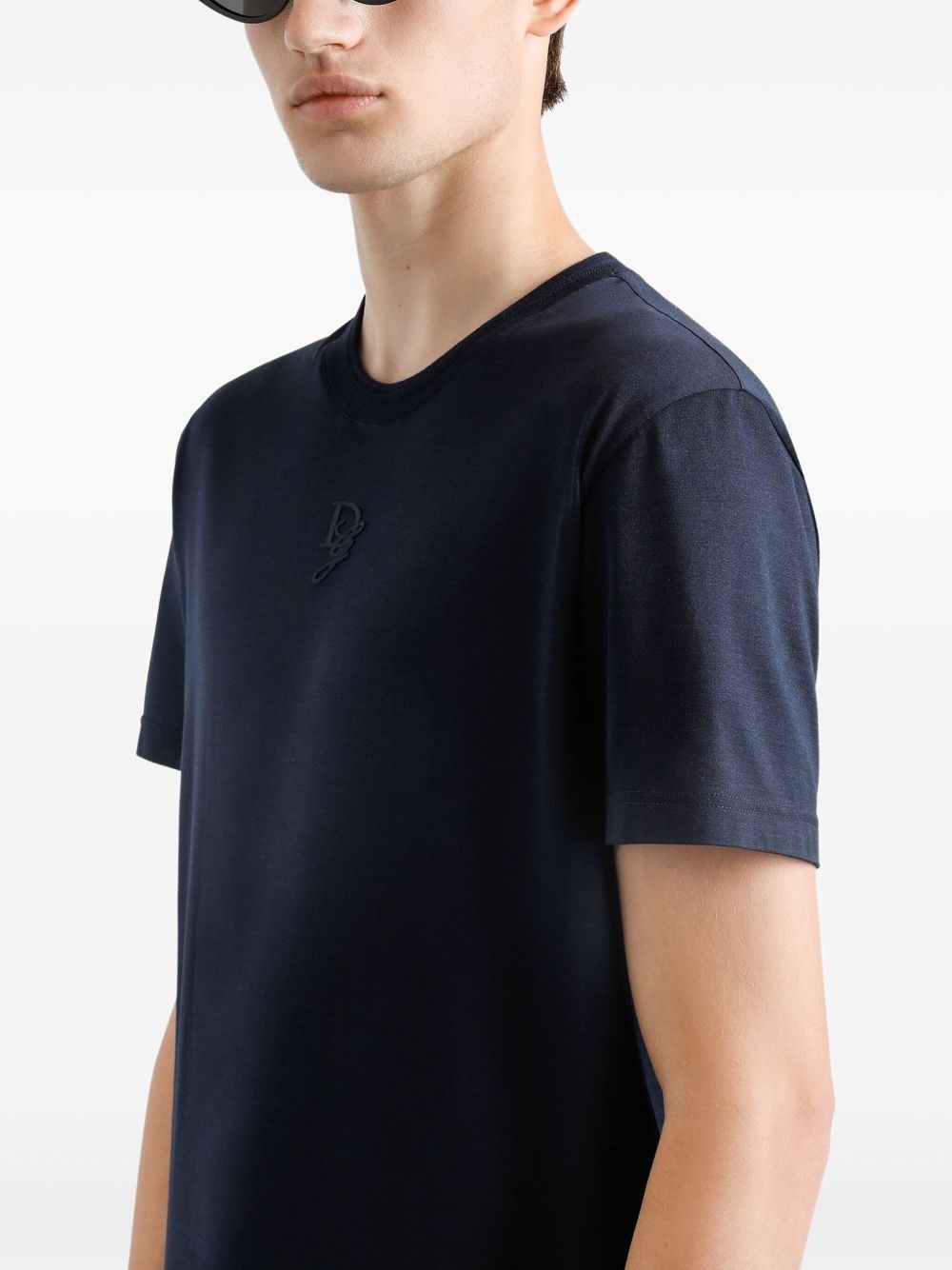 logo silk T-shirt - 4