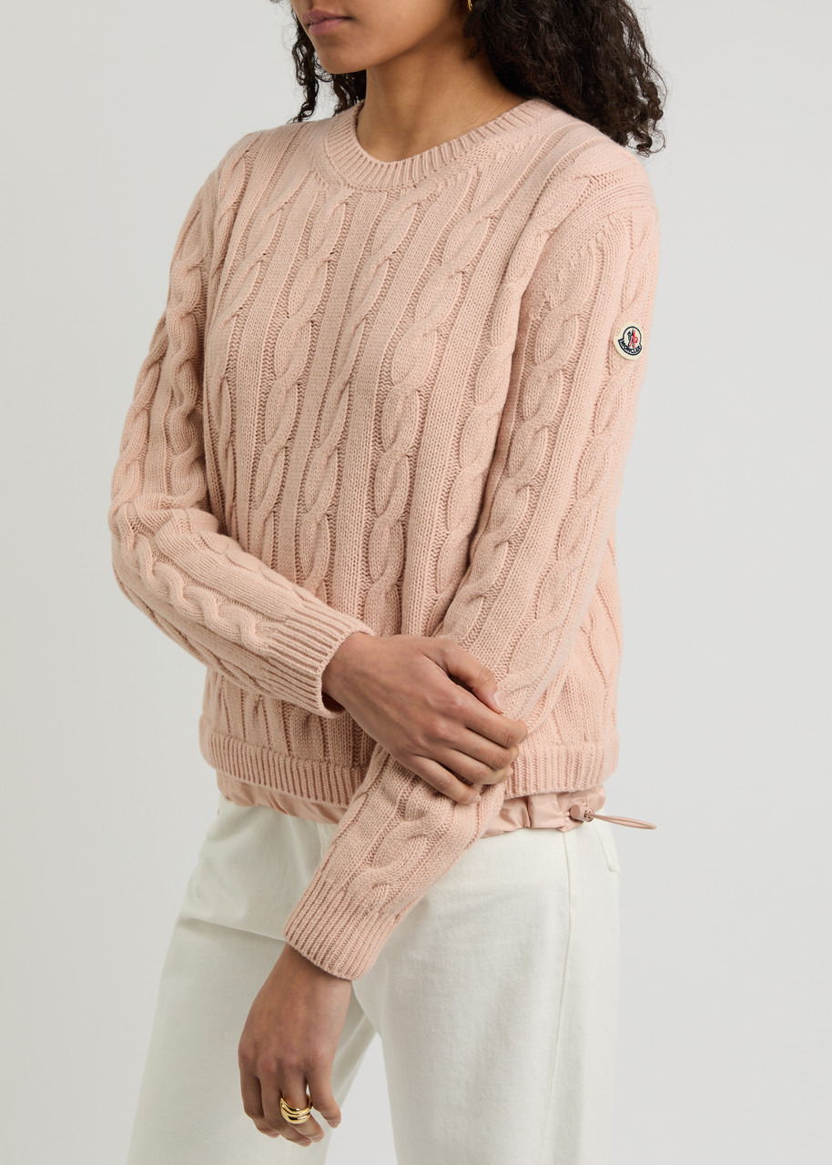 Moncler Logo Cable-knit Wool-blend Jumper - 5
