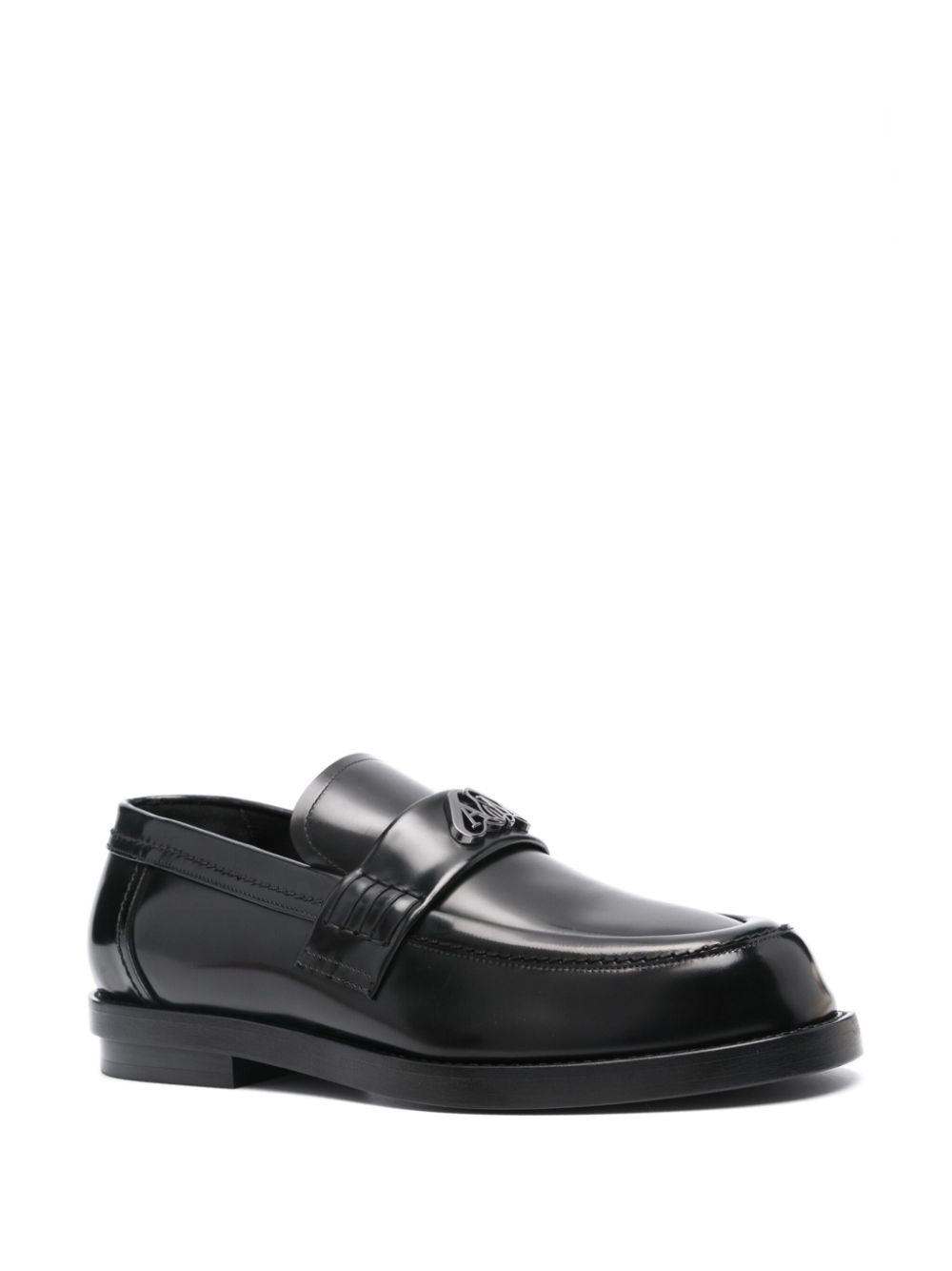 Alexander McQueen logo-plaque Leather Loafers - 3