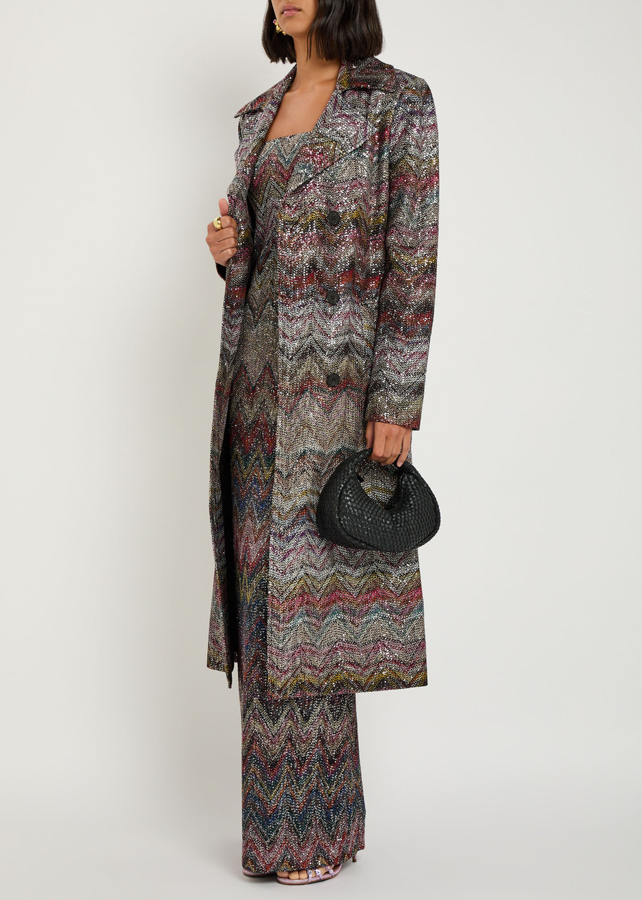 Missoni Embellished Zigzag-intarsia Trench Coat - 4
