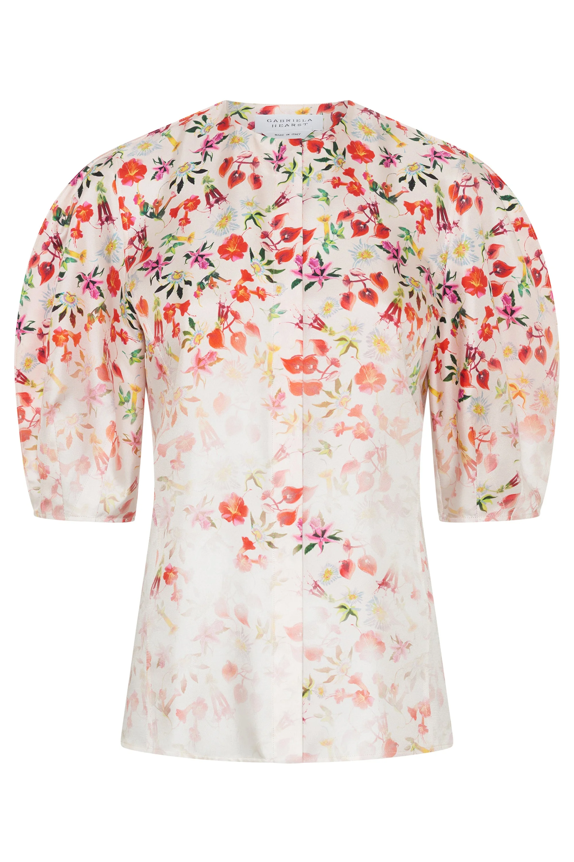 Edify Top in Uruguayan Flowers Printed Silk - 1