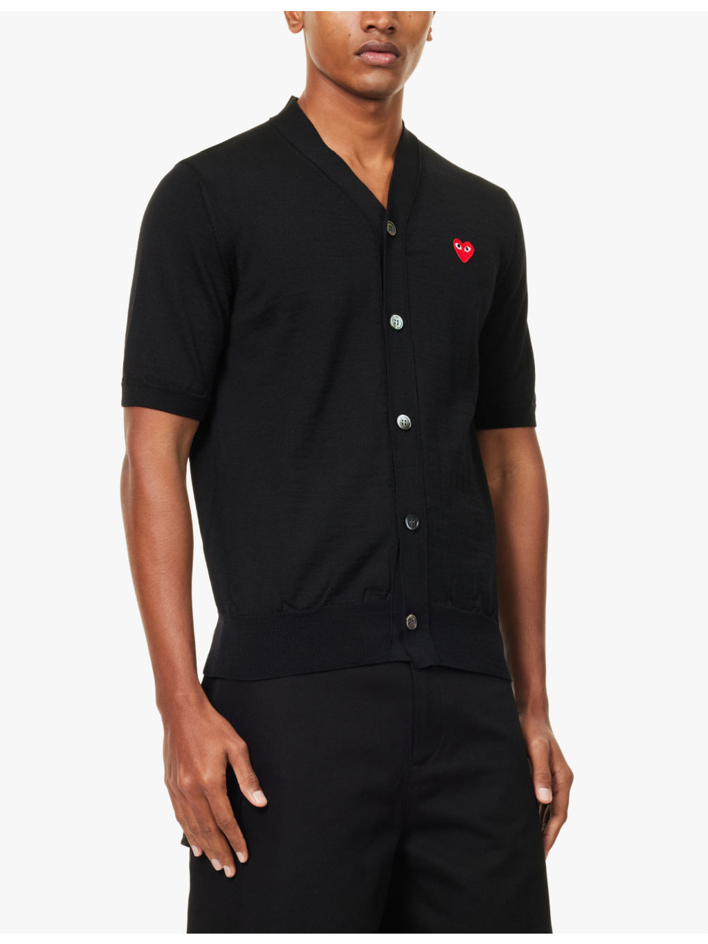 Logo-patch short-sleeve wool polo shirt - 3