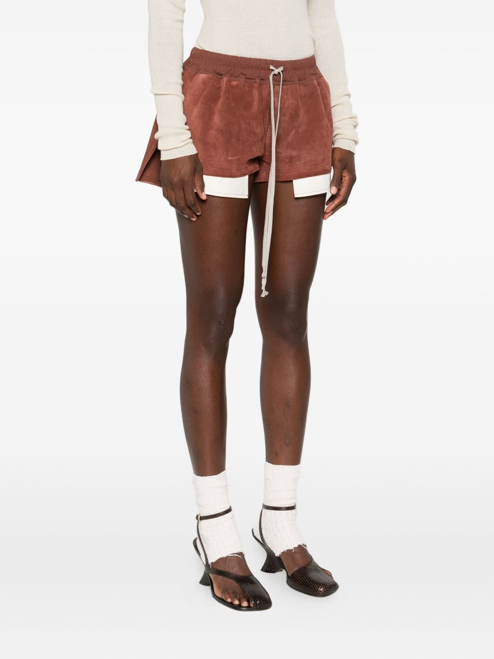 panelled drawstring shorts - 3