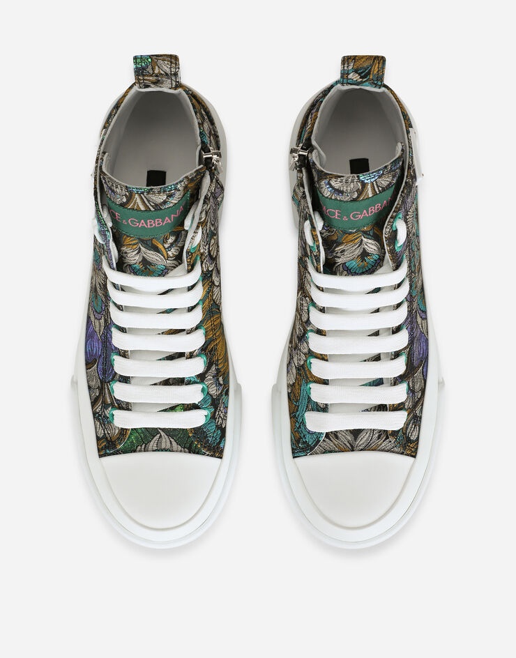 Brocade Portofino light high-top sneakers with logo plate - 4