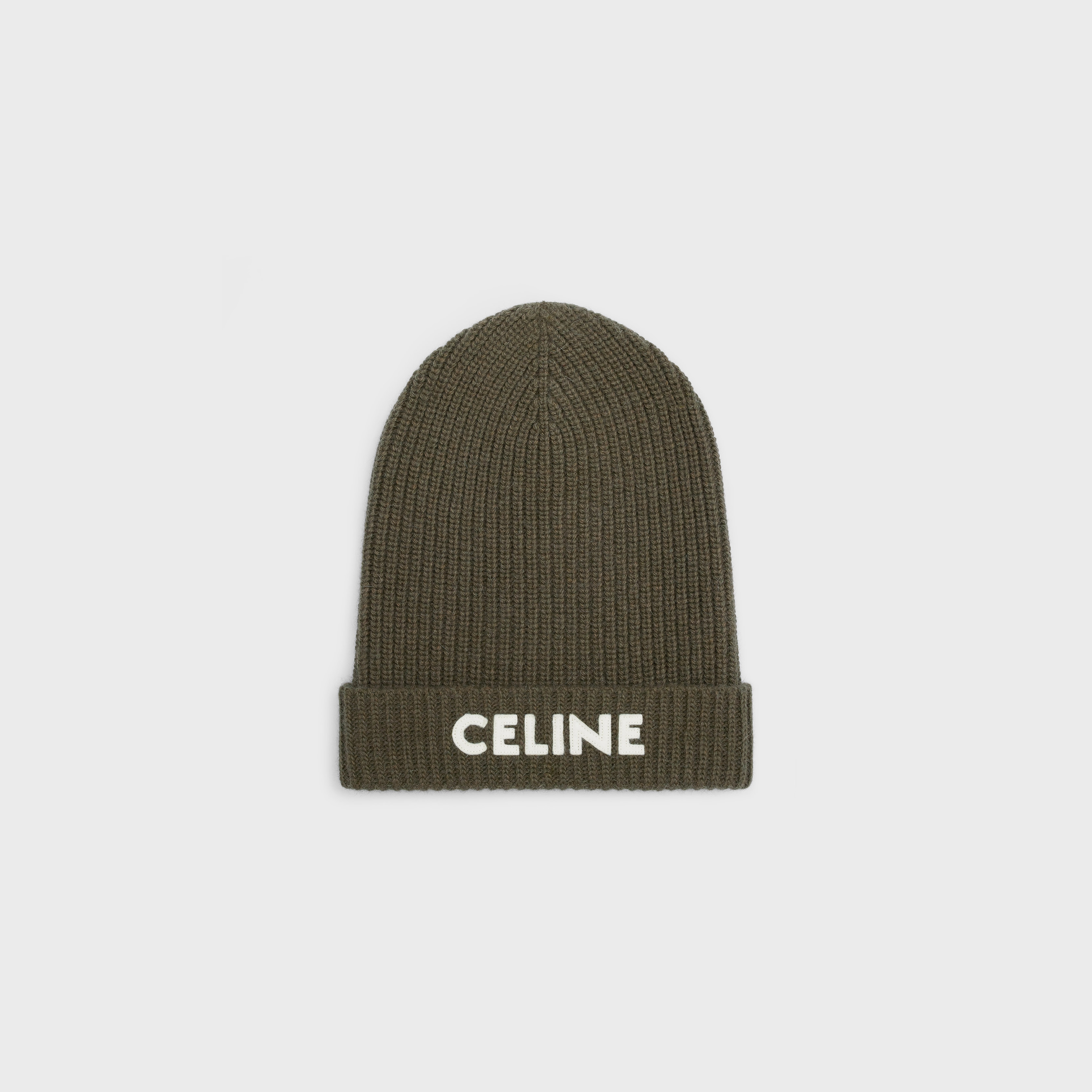 CELINE EMBROIDERED BEANIE IN RIBBED FELTED WOOL - 1